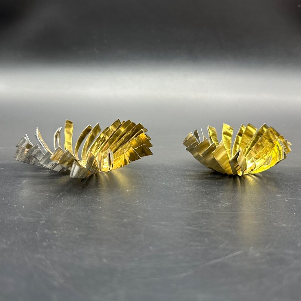 Vintage Christmas Ornaments Mid Century Atomic Starburst Handmade Aluminum - Picture 3 of 11